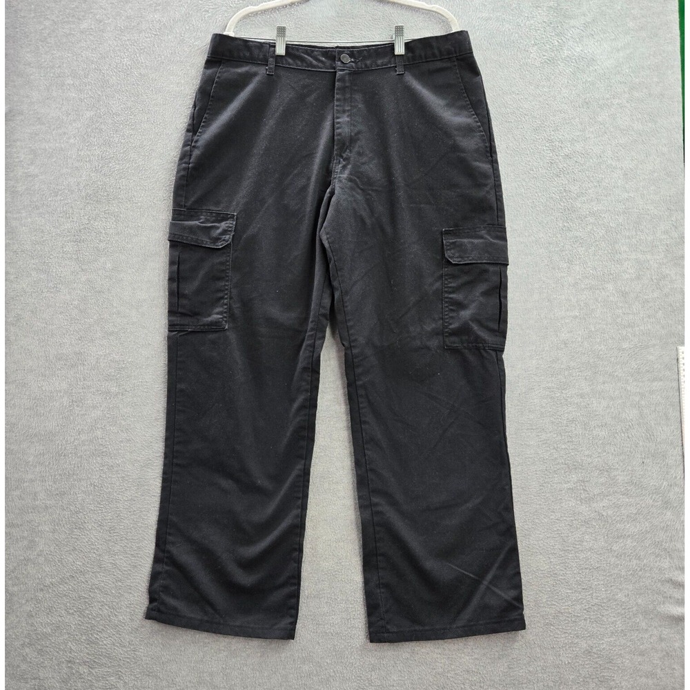 Dickies‎ Men Pants 36x30 Black Cargo Straight Leg Flat Front Mid Rise Work